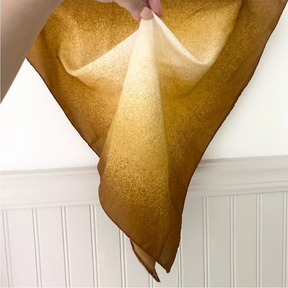 Vintage Gold Tone Square Handkerchief Scarf Wrap